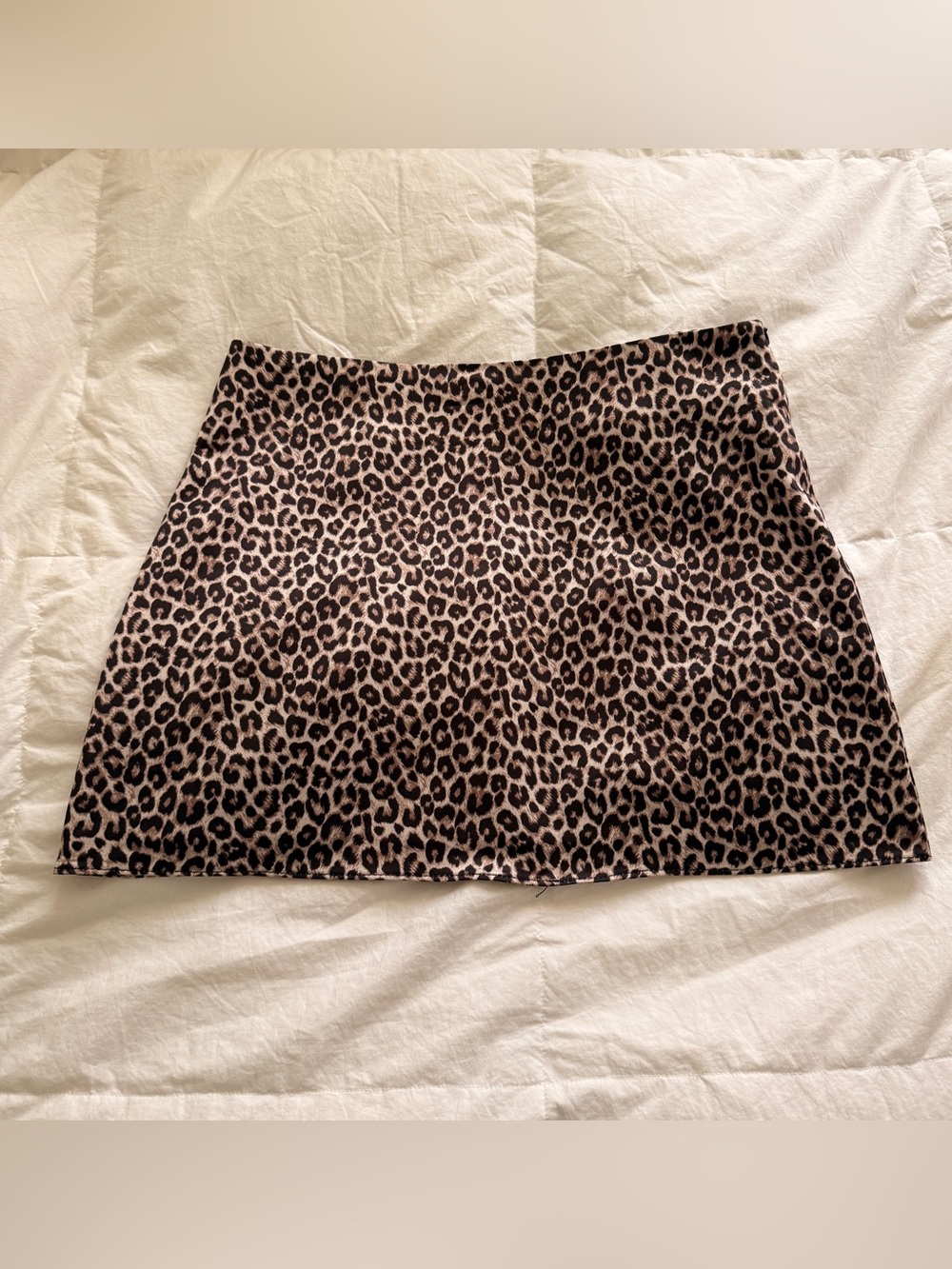 OAK + FORT Leopard Print Satin Mini Skirt Size Small